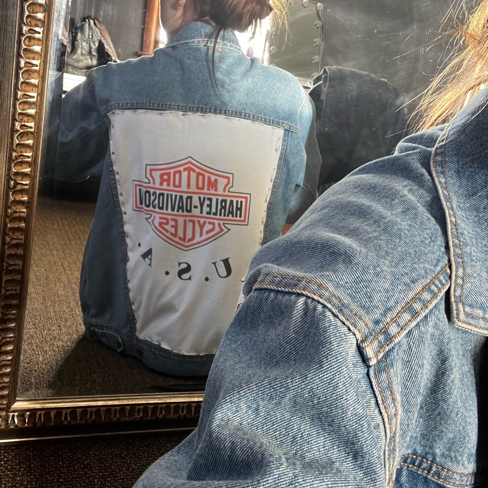 Wrangler Harley Davidson Safety Pin Light Wash Denim Jacket
